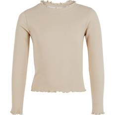 Girls Short Ribbed Long-Sleeved T-Shirt - Soft Seagrass