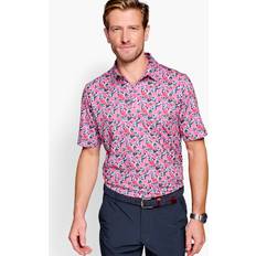 Johnston & Murphy XC4 Performance Polo Pink Azalea Print