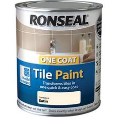 B&Q Ron Tile Paint 1 Coat Sat Sandst One Size