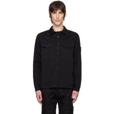 Stone Island Cotton Zip Overshirt - Black