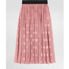 Silk Skirts Children's Clothing Dolce & Gabbana Jacquard Skirt With Dg Logo Pink