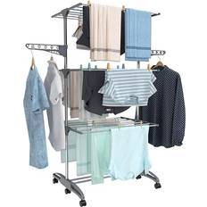 Hyfive Clothes Airer Drying Rack 4 Tier Foldable - Grey