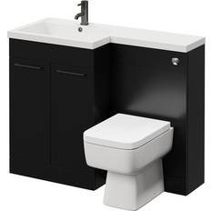 Napoli Combination Matt Black 1100mm Vanity Unit Toilet Suite