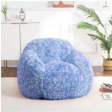 Gaomon Faux Fur Chair with Filler Blue Bean Bag