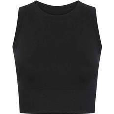 Tombo Womens Cropped Tank Top - Black
