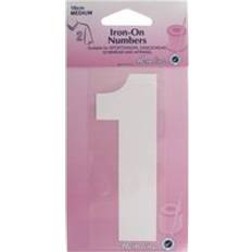 Polyester Fabrics Hemline Number Patch Motif Fabrics White