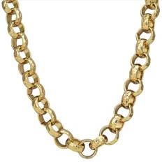 Bling King 12mm Gold 18k GF Diamond Cut Pattern Belcher Chain - Luxury