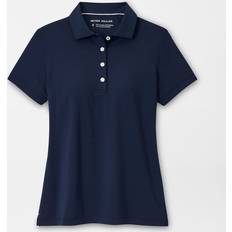 Short Sleeve Button Polo - Marinblå