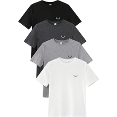 Shein Teen Boy Casual Solid Color Round Neck Casual Knitted Short Sleeve TShirt Multicolor Set Of Pieces Sets