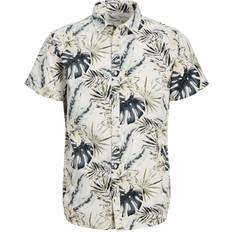 S Shirts Children's Clothing Jack & Jones Junior Boys Hawaii All Over Print Shirt Cream