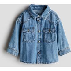 Recycled Materials Shirts H&M Baby Cotton Denim Shirt - Blue