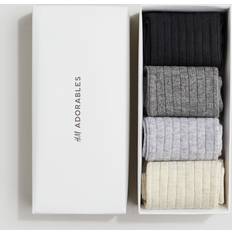 Recycled Materials Socks H&M 4-Pack Rib-Knit Socks - Black