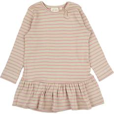 Petit Piao Dress L/S Modal Striped - Bright Rose/Dark Off White