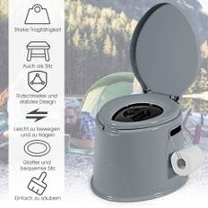 Cwy Transportabelt Rejsetoilet Mobilt Toilet Med Aftagelig Spandindsats Grå