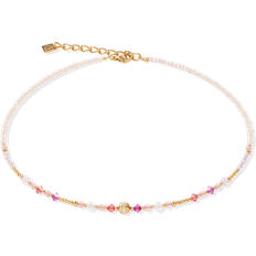 Glass Necklaces Coeur de Lion Elegance Crystals Necklace - Gold/Pink