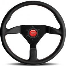 Momo Montecarlo Steering Wheel 350mm Black Leather Red