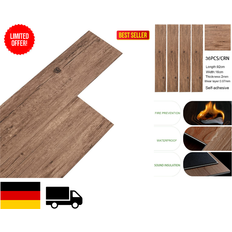 INMOZATA PVC Bodenbelag Selbstklebend 91,5cm x 15,2cm 2 mm