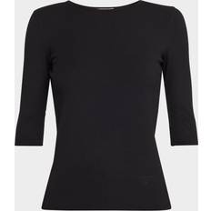 Vince Elbow-Sleeve Crewneck T-Shirt - Black