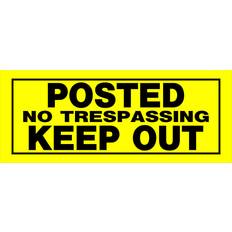 Hillman English Yellow No Trespassing Sign 6 in H x 15 in Pack of 6