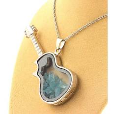 Collier Modèle Guitare Apatite Paraiba - Bleu