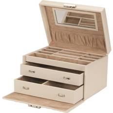 Mele & Co Edina Jewellery Case Ivory Cross Stitch