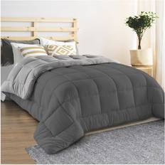 Piumoni IDMarket Piumino 220x240 cm Polar Biface Grigio Chiaro e Grigio Scuro Piumone (240x220cm)