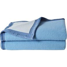 Textiles Laine Woolmark Double Face 240x220 cm Bleu Azur Couverture Bleu (240x240cm)