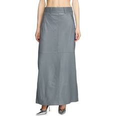 Diesel Leather Skirts Diesel Jupe Longue En Cuir - Femme - Gris