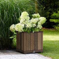 Signature Brown Wood Effect Walnut Plastic Resin Plant Pot 45.5 cm