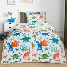 OHS Dino Coverless 10.5 Tog & Pillowcase Multi - Single Duvet