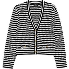 Anine Bing Cardigans Anine Bing Gwen Cardigan - Black/Ivory Stripe