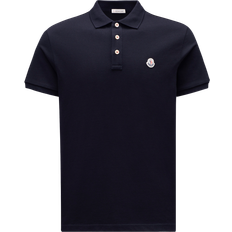 Moncler Polo Shirts Moncler Logo Patch Cotton Polo Shirt - Blue