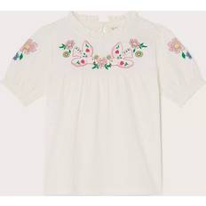 Beige Blouses & Tunics Children's Clothing Monsoon Kids' Cotton Embroidered Dove Top - Light Cream