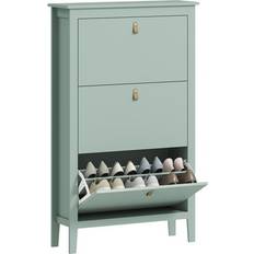 Homcom Green Hallway Furniture & Accessories Homcom 3 Drawer Cabinet with Flip Doors Shoe Rack