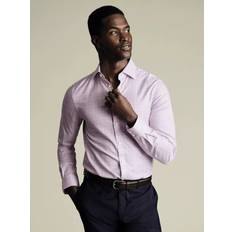 Charles Tyrwhitt Egyptian Cotton Slim Fit Check Shirt - Lavender