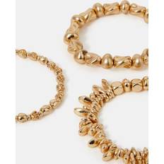 Accessorize Gold 3-Pack Mix Bead Stretch Bracelets -