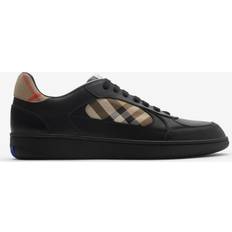 Burberry Leather and Check Terrace Sneakers - Black/Sand