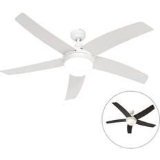 QAZQA Smart Ceiling Fan White Incl Led with Remote Control