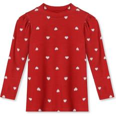 Blusen & Tuniken Fliink Langarmshirt Kelly Puff Pompeian Red Beige Herz