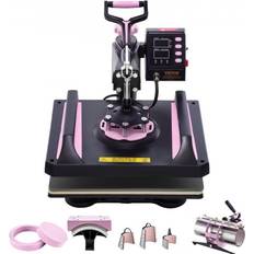 Rosa Värmepressar VEVOR 8 in 1 Heat Press Machine 12 x 15 in 30oz Tumbler Press T-Shirts Black Pink
