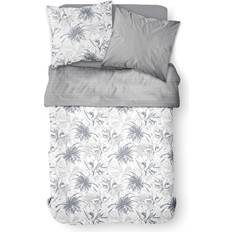 Textiles Today Parure 2 Personnes Imprimé Floral 220x240 cm Linge de Lit Gris