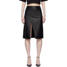Ekare Leather Midi Skirt - Black
