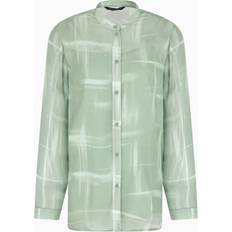 Armani Exchange Women Shirts Armani Exchange Abstract Pattern Chiffon Shirt - Green