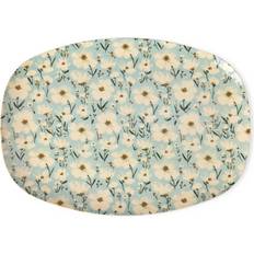Rice Flata tallrikar Rice Summer Bloom Melamin Bricka Mint Flat tallrik