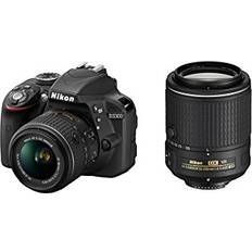 Nikon D3300 Digital SLR Camera 24.2 MP 18-55 mm VR II 55-200 mm VR II Lens Kit