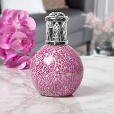 Lesser & Pavey Desire Aroma Pink Mosaic Crackled Glass Fragrance Oil Lamp