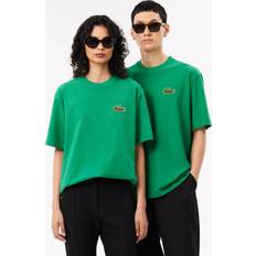 Lacoste Unisex Tops Lacoste Unisex Loose Fit Heavy Cotton Badge T-Shirt - Green