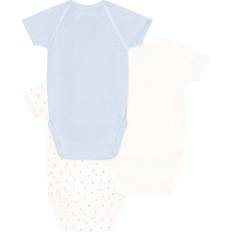 Petit Bateau Baby Cotton Short Sleeve Bodysuit - White/Blue