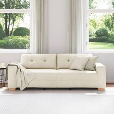 vidaXL 3-Seater Linen 180 cm Sofa 180cm 3 Seater