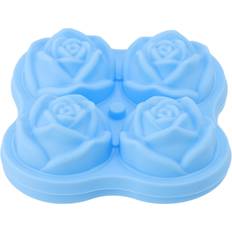 Blåa Isformar Goolrc Rose Novel Silicone 4 Grids 4 Holes Ice Cube Tray